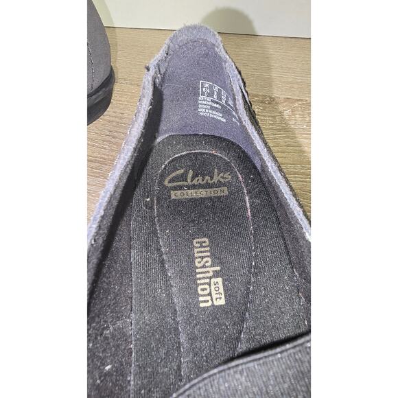 Clarks Women's Haydn Juniper Mary Jane Flat Size 9M Gray Suede Slip On Loafer - Picture 3 of 4